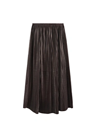 Купить Massimo Dutti Длинная плиссированная юбка из овечьей кожи - LIMITED