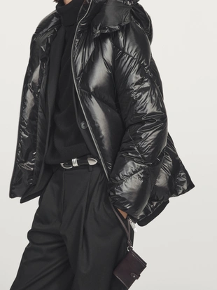 BLACK|6789/120 - Massimo Dutti Стеганая куртка с водоотталкивающим покрытием