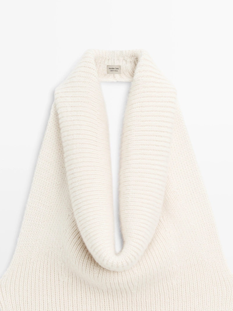 Топ на шею из вязаного альпака и шелка - limited