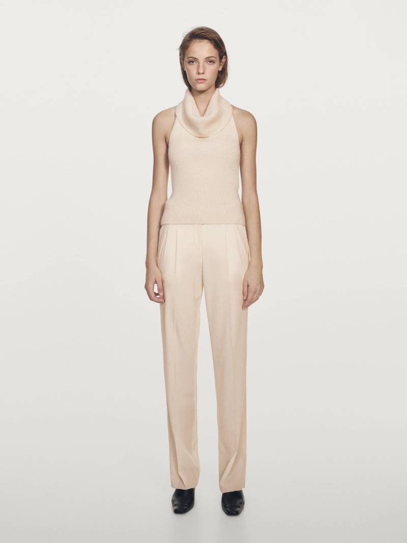 Топ на шею из вязаного альпака и шелка - limited