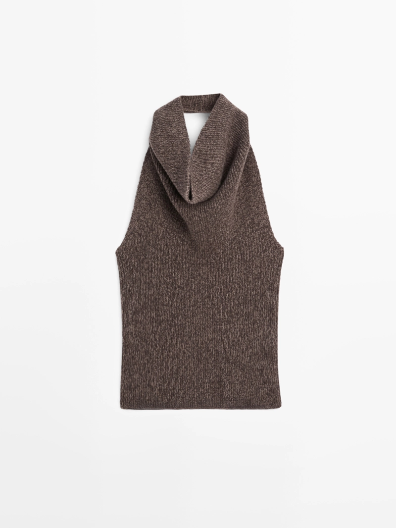 Топ с грудкой из шерсти и шелка - limited