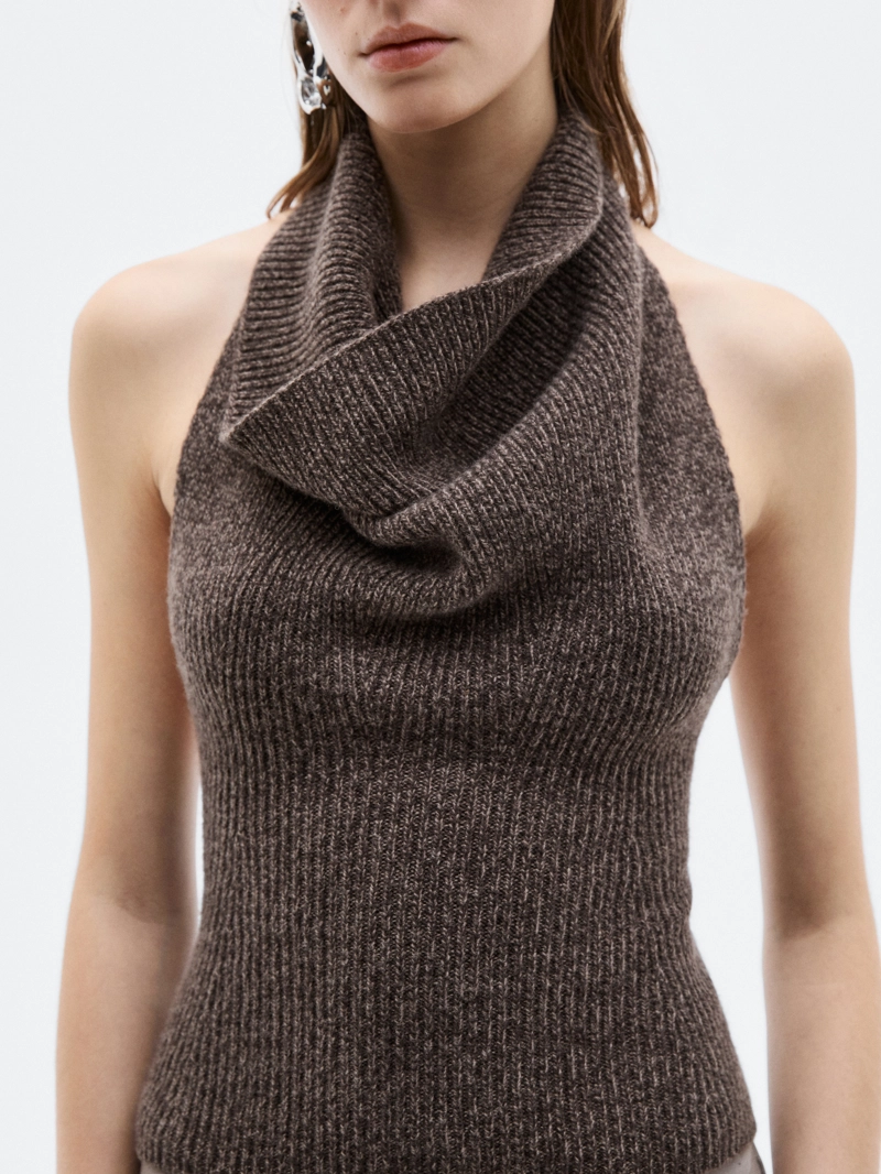 Топ с грудкой из шерсти и шелка - limited