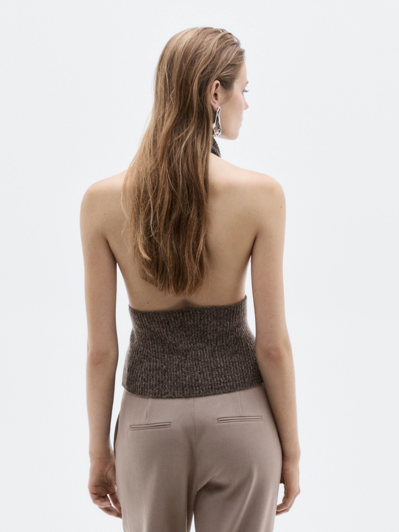 Топ с грудкой из шерсти и шелка - limited