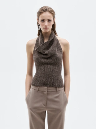 Купить Massimo Dutti Топ с грудкой из шерсти и шелка - LIMITED