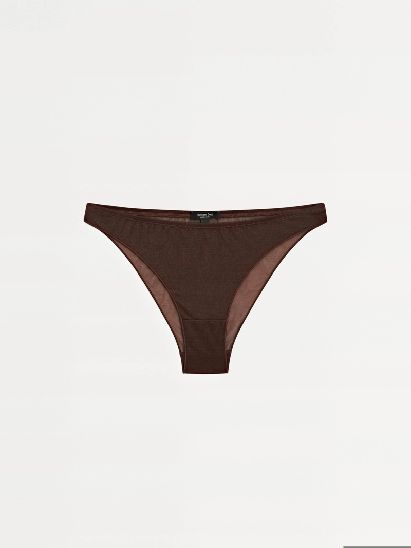 Трусики из полупрозрачной ткани с металлическими деталями