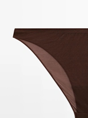 Трусики из полупрозрачной ткани с металлическими деталями- Заказать в России