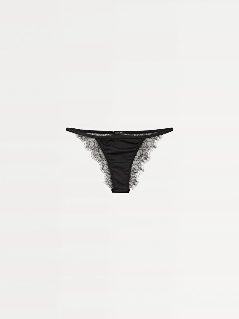 Шелковые трусики с кружевными деталями