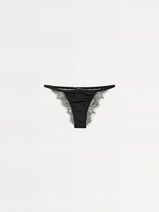 Шелковые трусики с кружевными деталями- Заказать в России