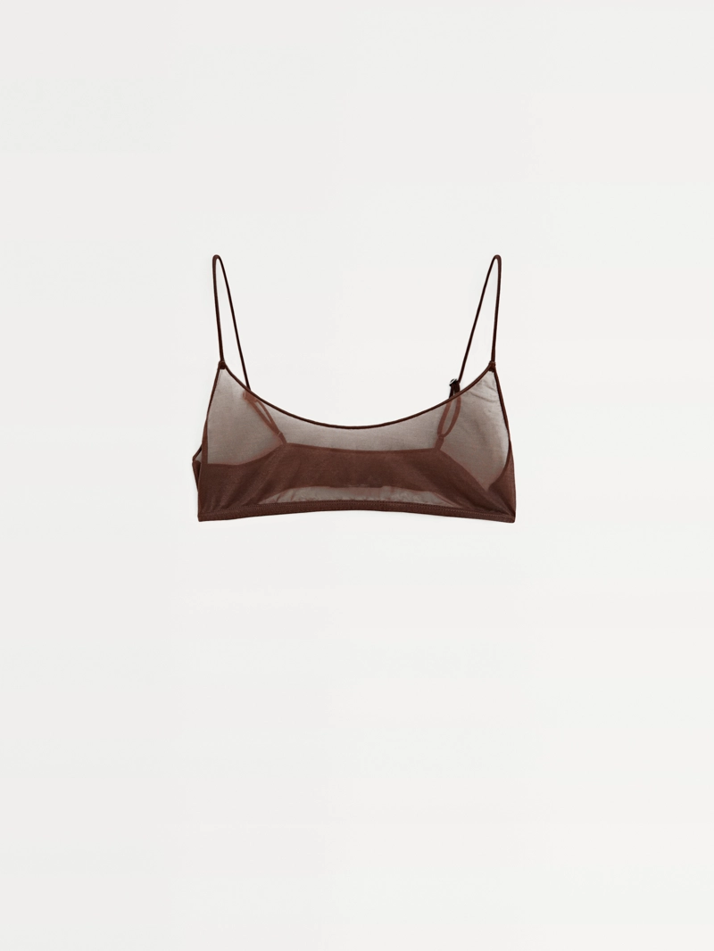 Топ из полупрозрачной ткани с металлическим декором