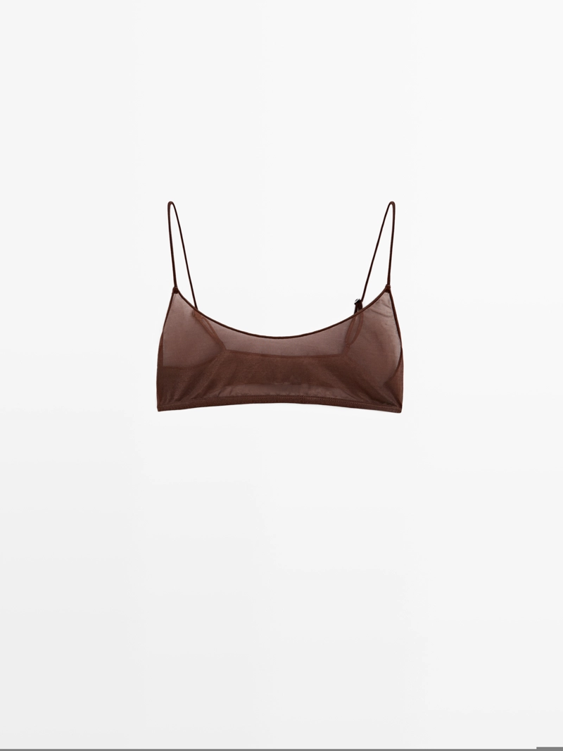 Топ из полупрозрачной ткани с металлическим декором