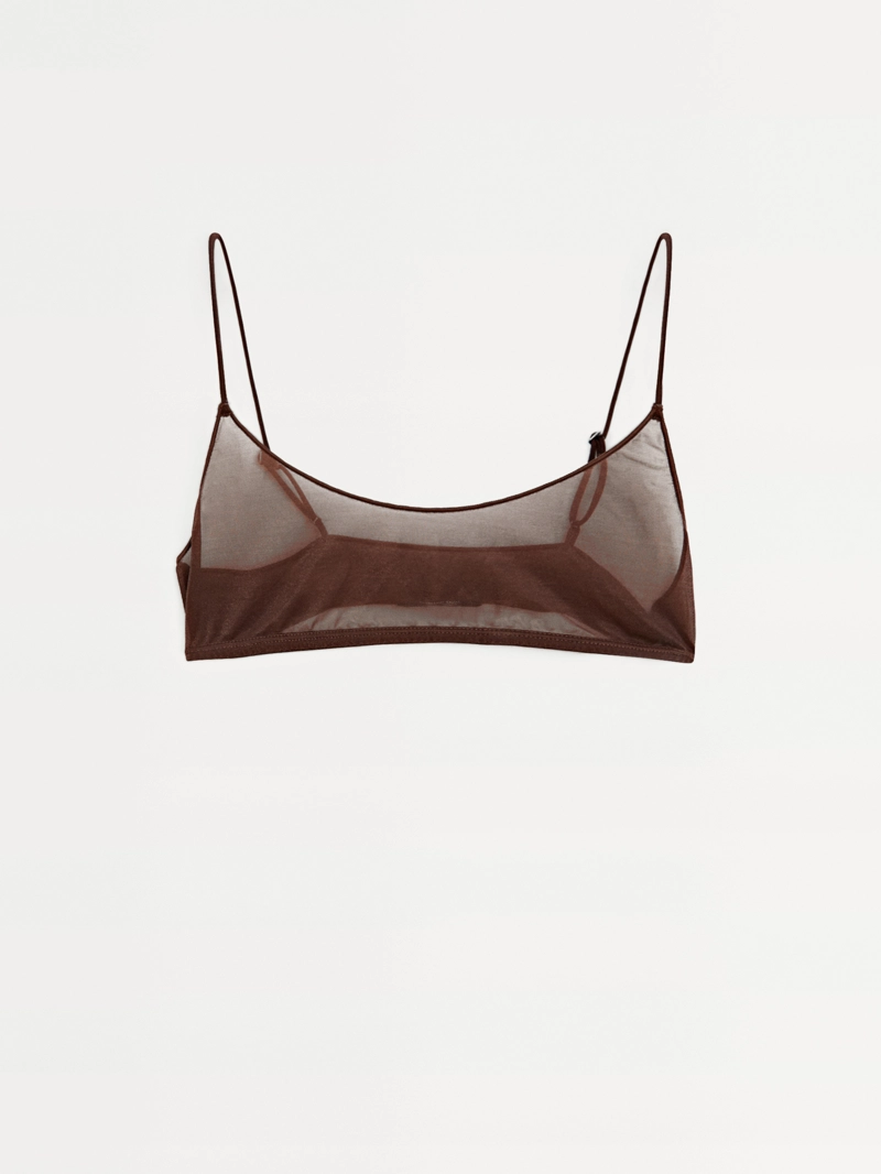 Топ из полупрозрачной ткани с металлическим декором