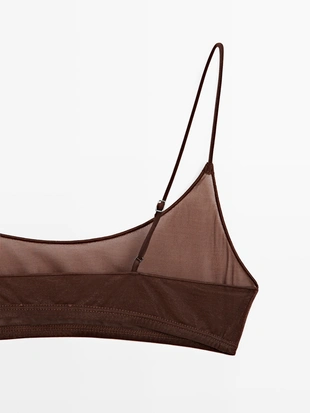 Топ из полупрозрачной ткани с металлическим декором- Заказать в России