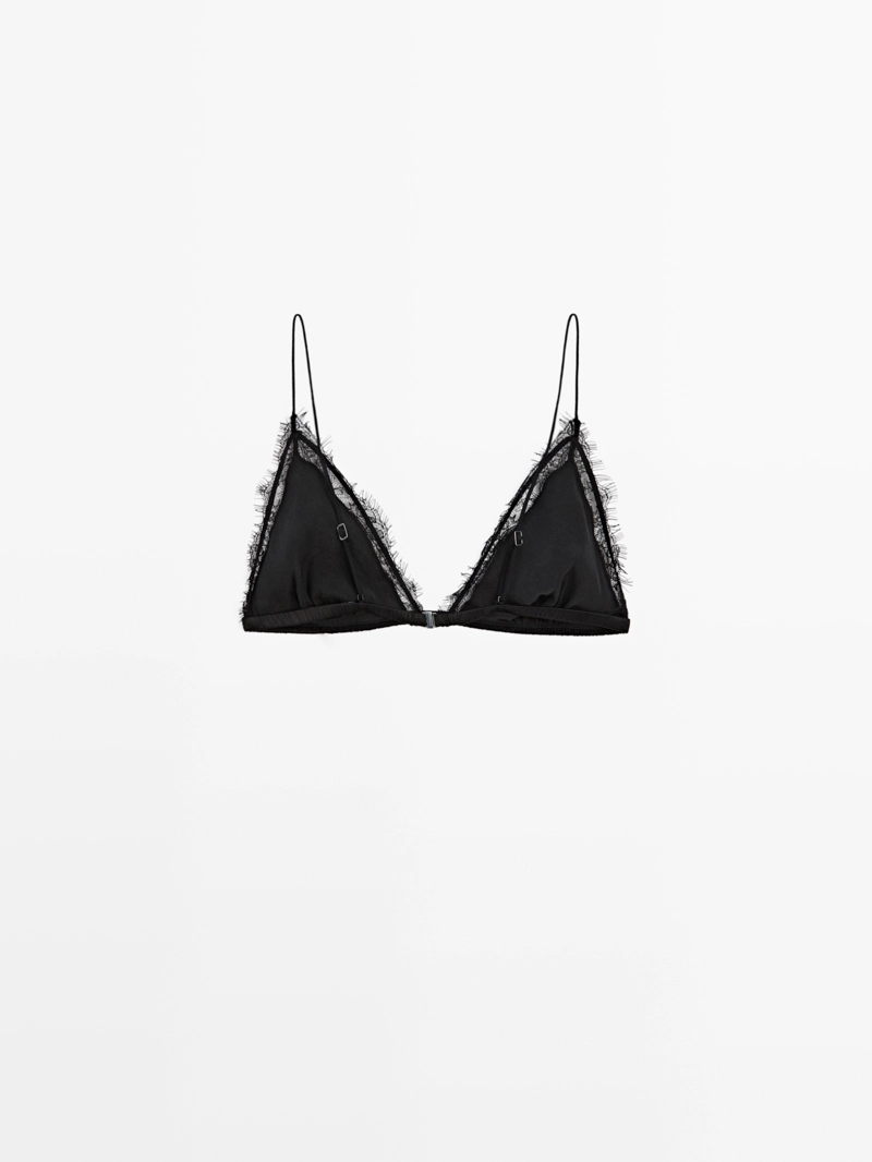 Топ из шелково-шерстяной ткани с кружевными деталями