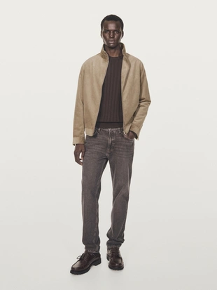 Куртка с высоким воротником из вельвета- Заказать в России