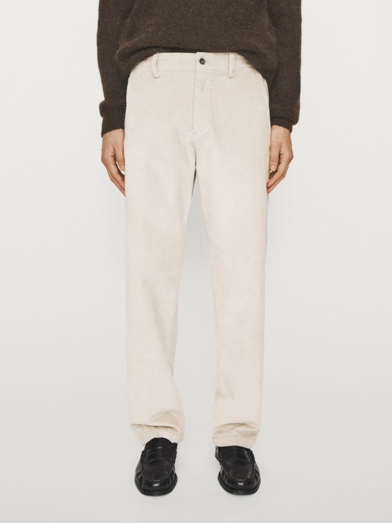 Джинсовые брюки из вельвета с эффектом денима свободного кроя