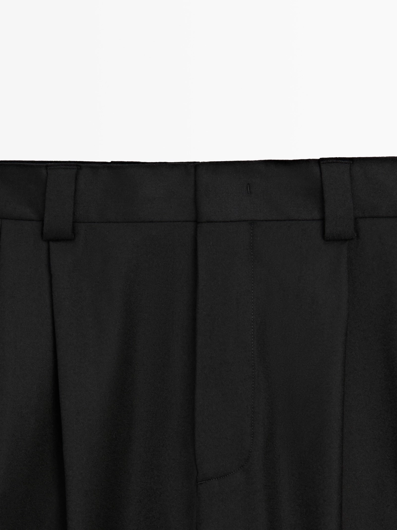 Брюки для костюма из металло-шерстяной ткани - limited