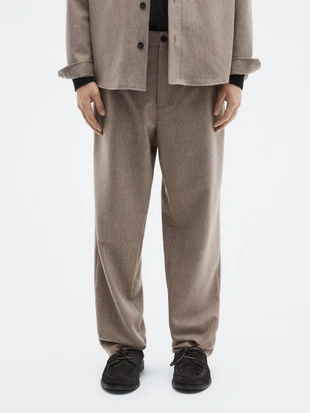 MINK|2805/880 - Massimo Dutti Брюки из шерстяной смеси с эластаном - LIMITED