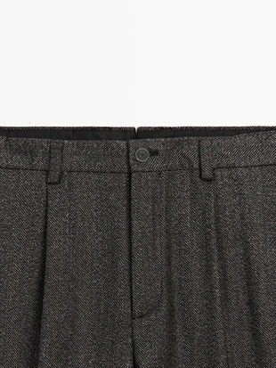 Купить Massimo Dutti Брюки из шерстяной смеси с узором шеврон - LIMITED