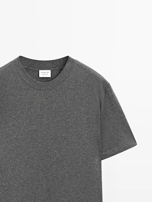 Купить Massimo Dutti Футболка из хлопкового микса с коротким рукавом - лимитирована