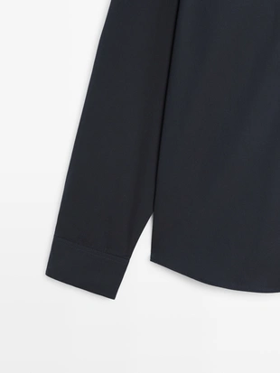 NAVY BLUE|0178/880 - Massimo Dutti Рубашка из 100% хлопка свободного кроя - LIMITED