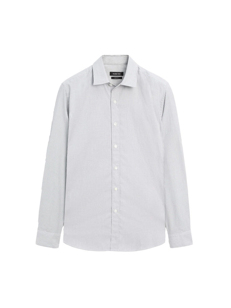 Рубашка в полоску regular fit меланжевая