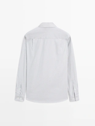 Купить Massimo Dutti Рубашка в полоску REGULAR FIT меланжевая