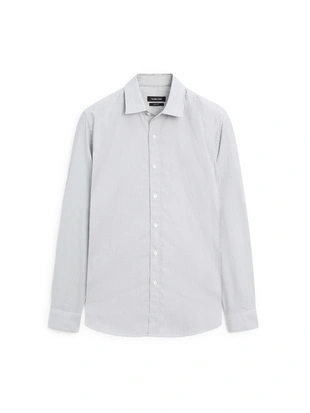 Рубашка в полоску REGULAR FIT меланжевая- Заказать в России