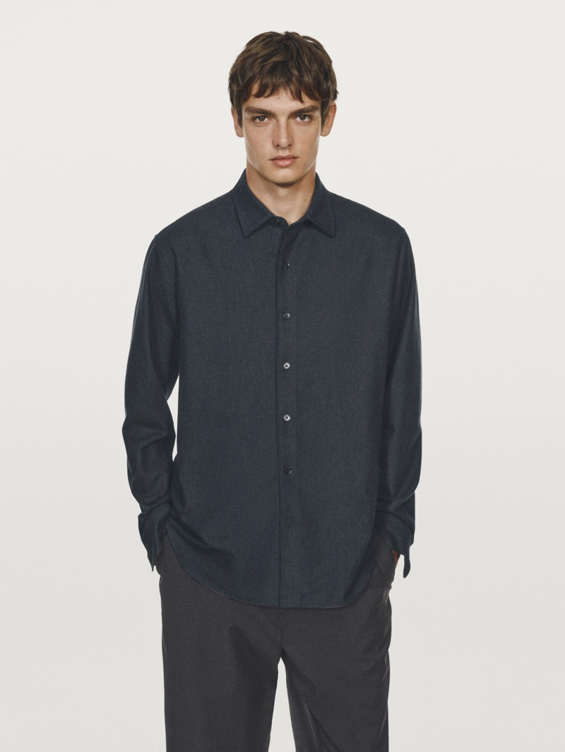 Рубашка с регулярной посадкой в клетку меланж