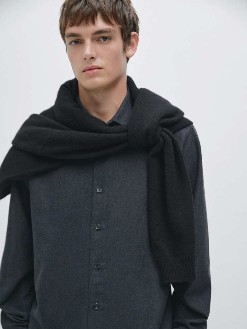 Рубашка с регулярной посадкой в клетку меланж