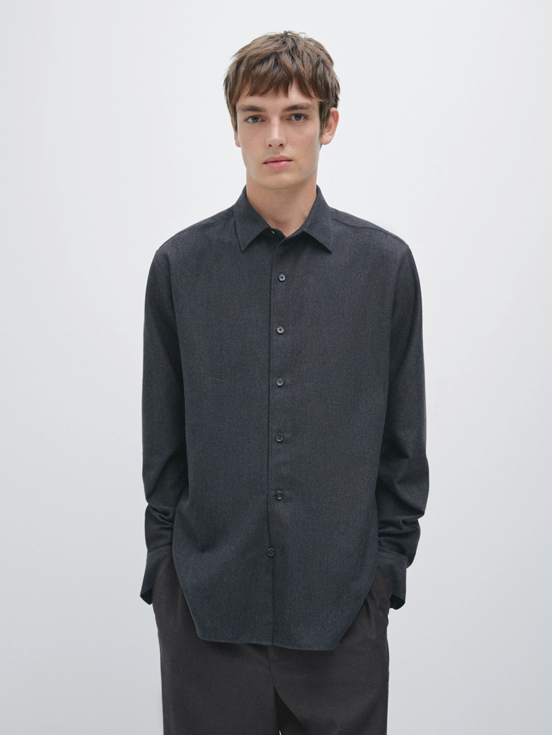 Рубашка с регулярной посадкой в клетку меланж