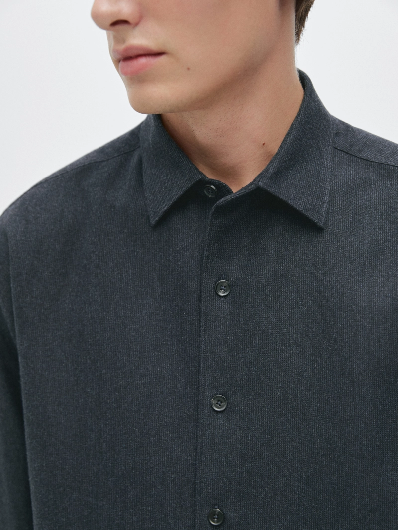 Рубашка с регулярной посадкой в клетку меланж