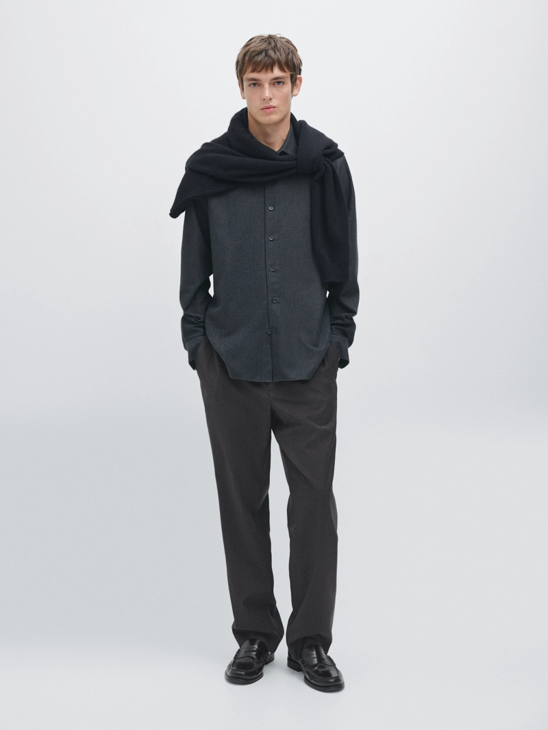 Рубашка с регулярной посадкой в клетку меланж