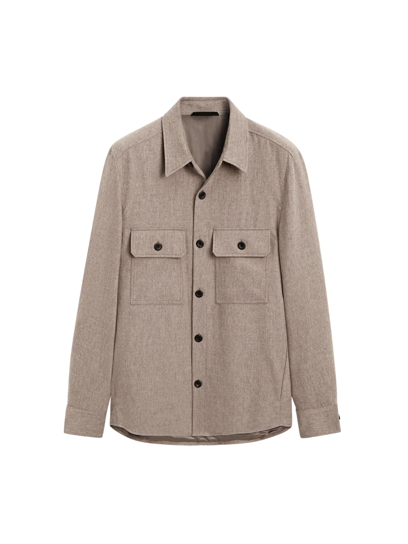 Рубашка-овершерт из шерстяной смеси с карманами - limited