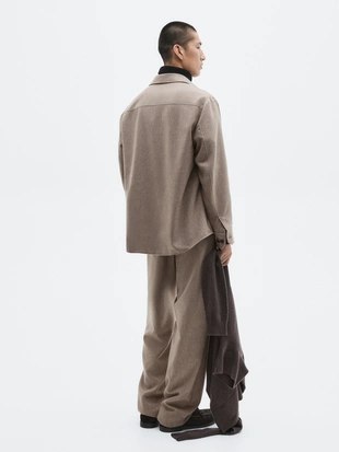 Рубашка-овершерт из шерстяной смеси с карманами - LIMITED- Заказать в России