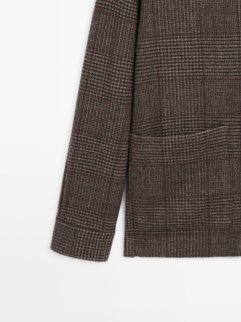 Рубашка-косоворотка в клетку из шерстяной смеси