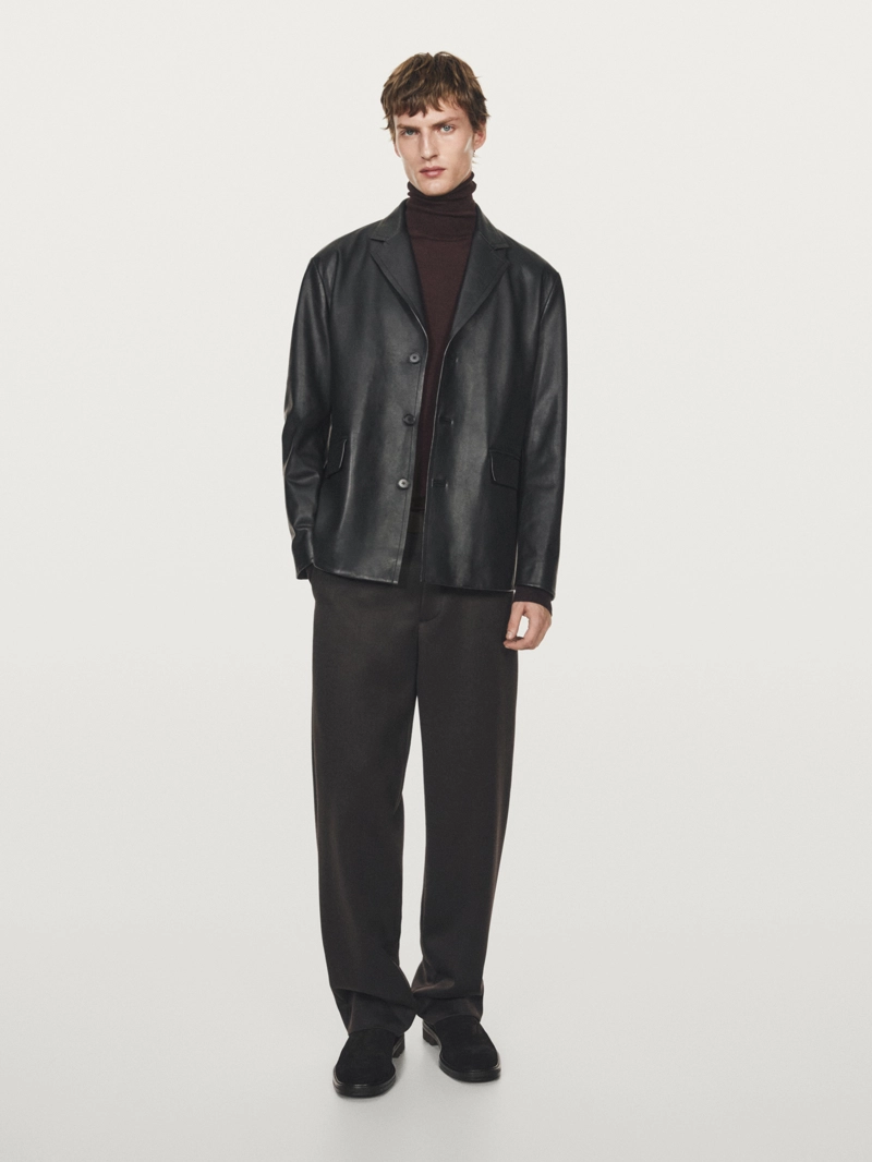 Пиджак из натуральной кожи нубук — limited