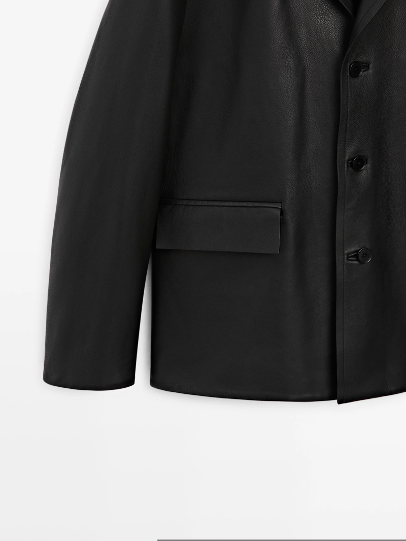 Пиджак из натуральной кожи нубук — limited