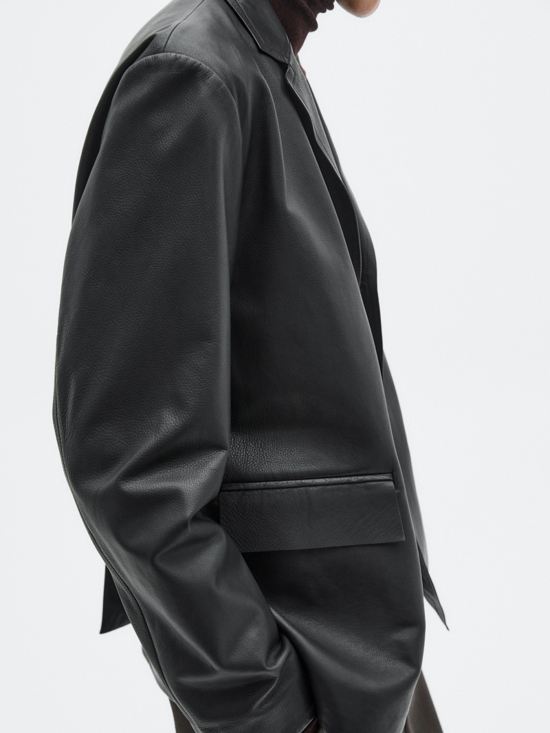 Пиджак из натуральной кожи нубук — limited