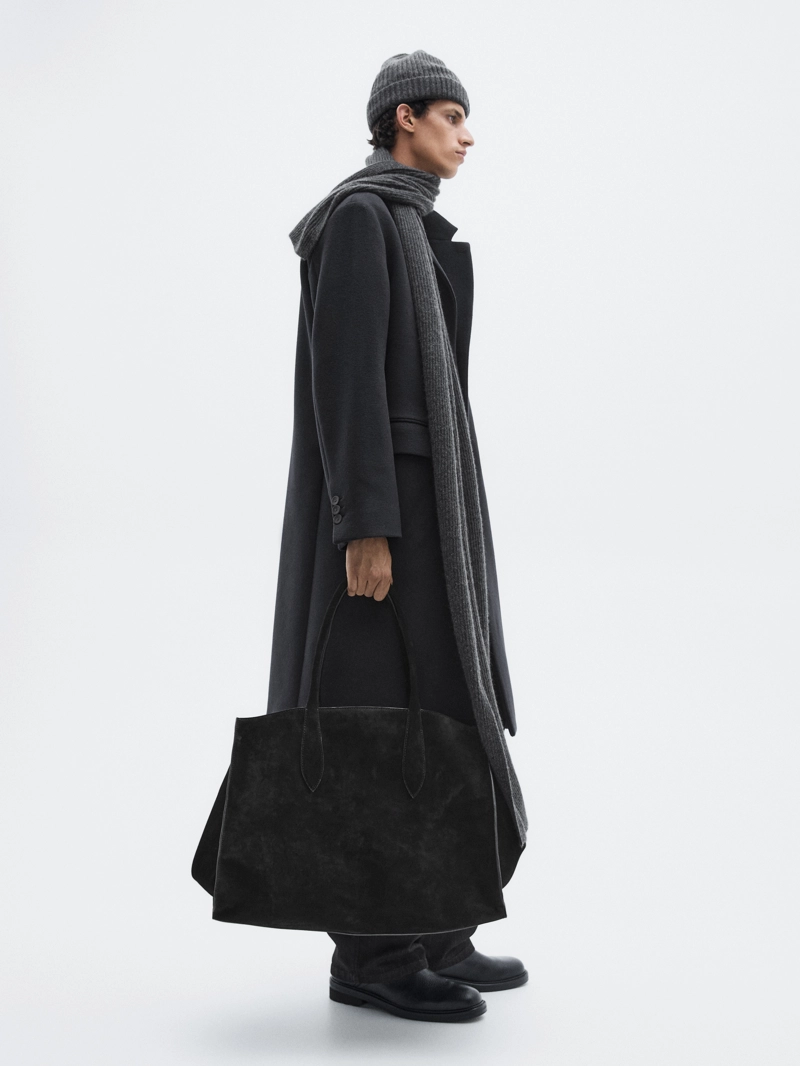 Длинное пальто из шерстяной смеси с лацканами - limited