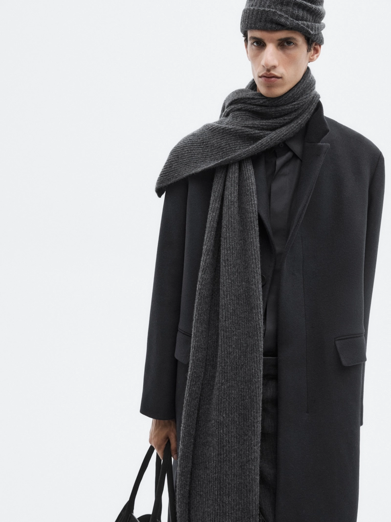 Длинное пальто из шерстяной смеси с лацканами - limited