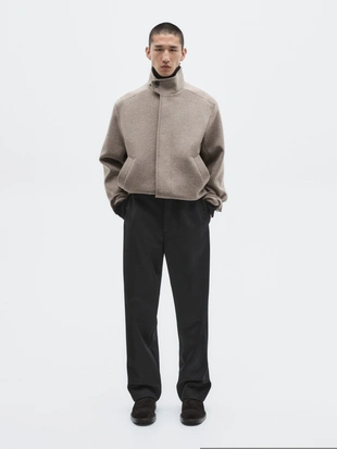 Купить Massimo Dutti Пальто из шерстяной смеси с высоким воротником - LIMITED