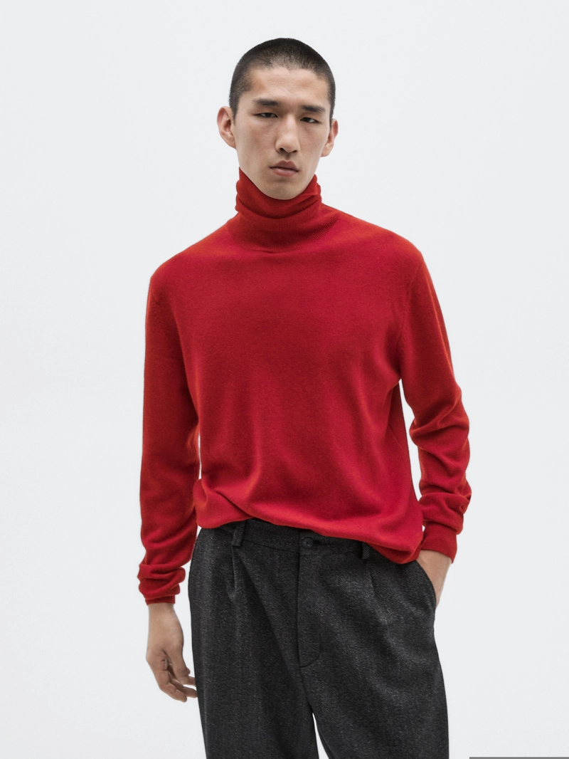 Свитер из шерсти и кашемира с высоким воротником - limited