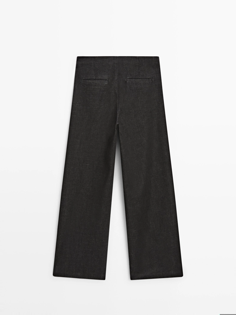 Джинсы с высокой талией широкие