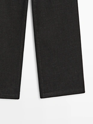 Джинсы с высокой талией широкие- Заказать в России