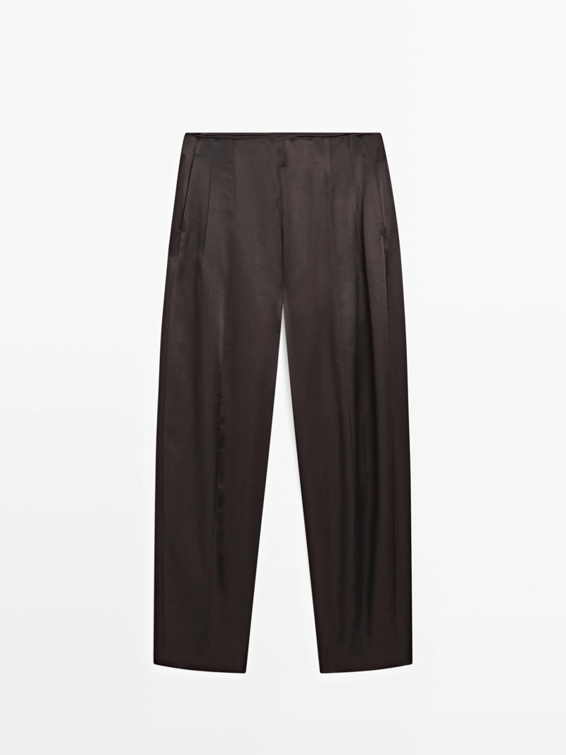 Брюки свободного кроя из атласа - limited