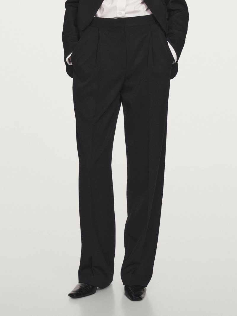 Широкие брюки из 100% шерсти с ластиком - limited