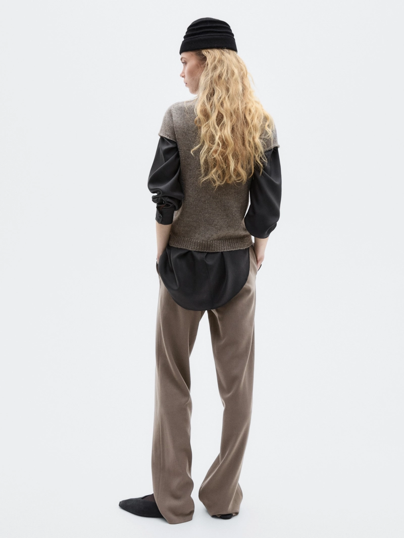 Брюки приталенного кроя из 100% шерсти - limited