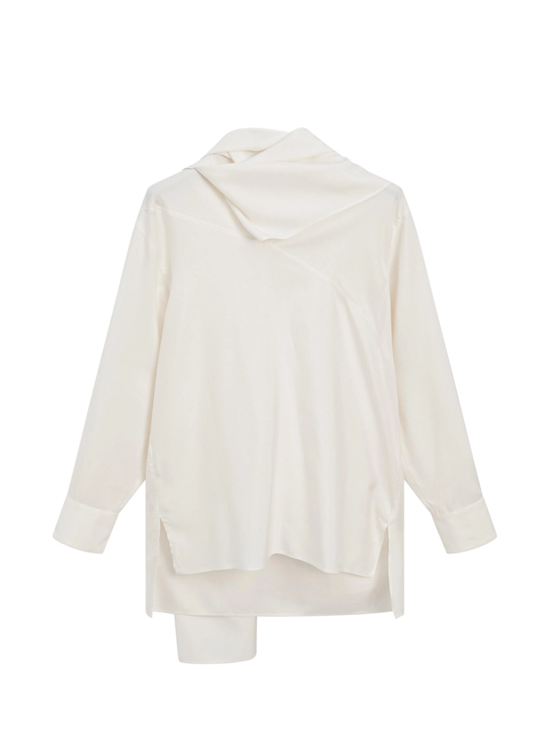 Блузка из шёлкового смесового материала с завязкой - limited