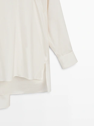 Блузка из шёлкового смесового материала с завязкой - LIMITED- Заказать в России