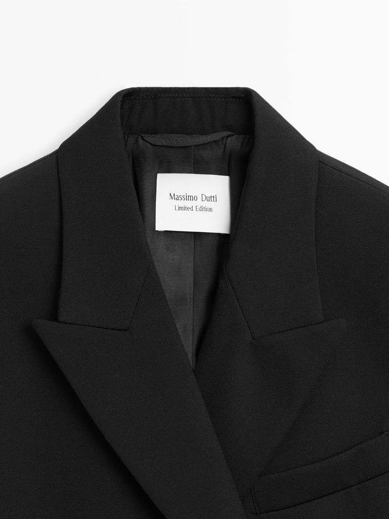 Пиджак из 100% шерсти с разрезной лацканной - limited